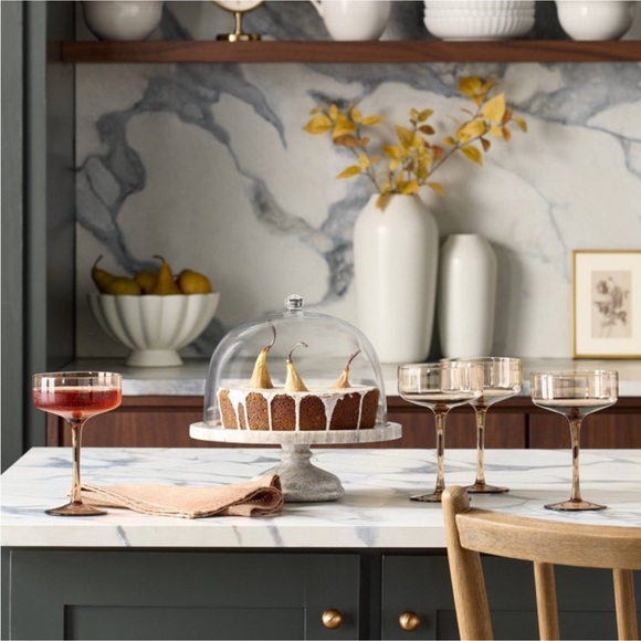 9.8oz Tinted Glass Coupe Drinkware Light Brown (Set of 4) Hearth & Hand Magnolia - Picture 2 of 5